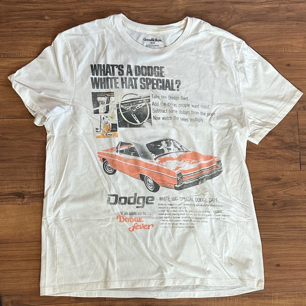 Goodfellow & Co White Dodge Graphic Tee